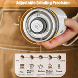 Coffee Grinder Adjustable Grinding Auto Stop USB Rechargeable Electric Coffee Bean Grinder for Household
