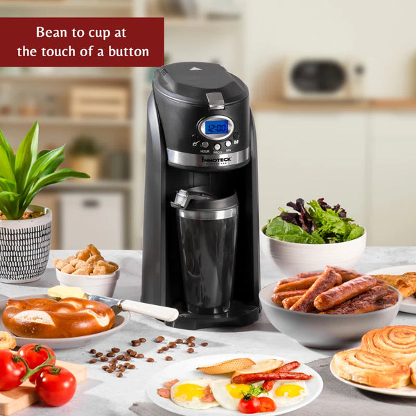 Kitchen Pro Travel Filter Coffee Maker Grind & Brew 2In1 On-The-Go Automatic Coffee Machine