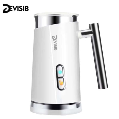 DEVISIB 3-in-1 warm and cold foam maker with stainless steel handle and dual temperature settings.