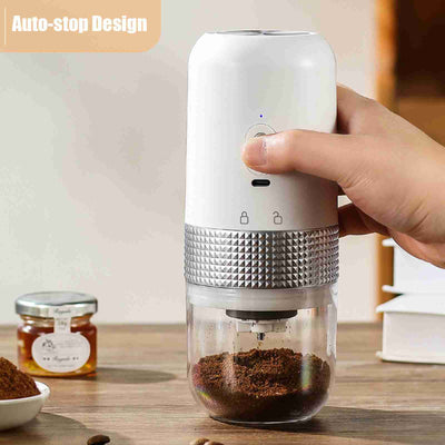 Coffee Grinder Adjustable Grinding Auto Stop USB Rechargeable Electric Coffee Bean Grinder for Household