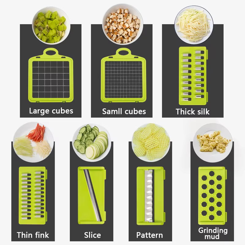 Konco Multi-Functional Vegetable Fruits Tool Potato Masher Ricer Vegetable Mandoline Slicer Peeler Cutter Carrot Shredder Grater