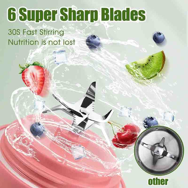 Portable Blender Personal Size Blender for Smoothies Freshly Squeezed Juices Milkshakes and Baby food Mini Blender 20 oz BPA Free Suitable for Outdoor Sports Family Travel. (pink)