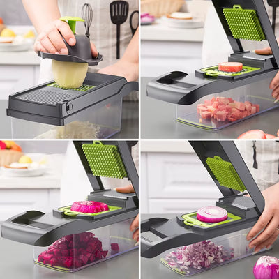 Konco Multi-Functional Vegetable Fruits Tool Potato Masher Ricer Vegetable Mandoline Slicer Peeler Cutter Carrot Shredder Grater