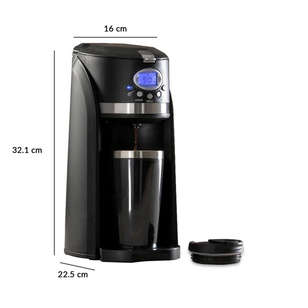 Kitchen Pro Travel Filter Coffee Maker Grind & Brew 2In1 On-The-Go Automatic Coffee Machine