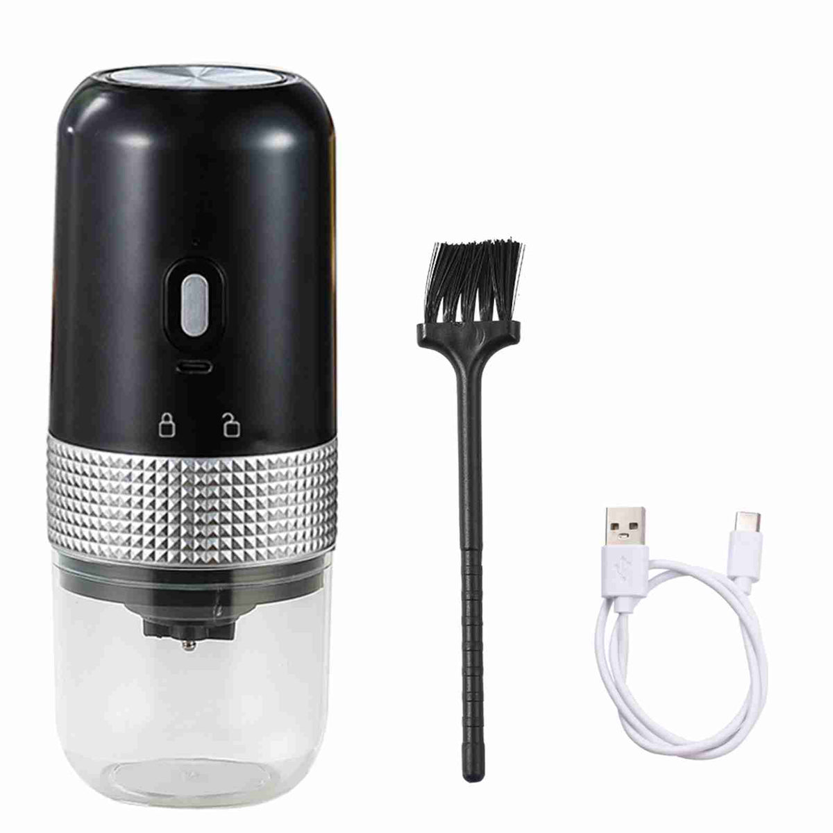 Coffee Grinder Adjustable Grinding Auto Stop USB Rechargeable Electric Coffee Bean Grinder for Household