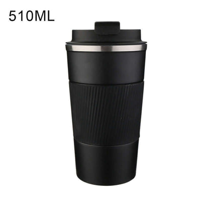 510ml leakproof insulated stainless steel coffee mug, perfect for travel and hot drinks with a stylish design.