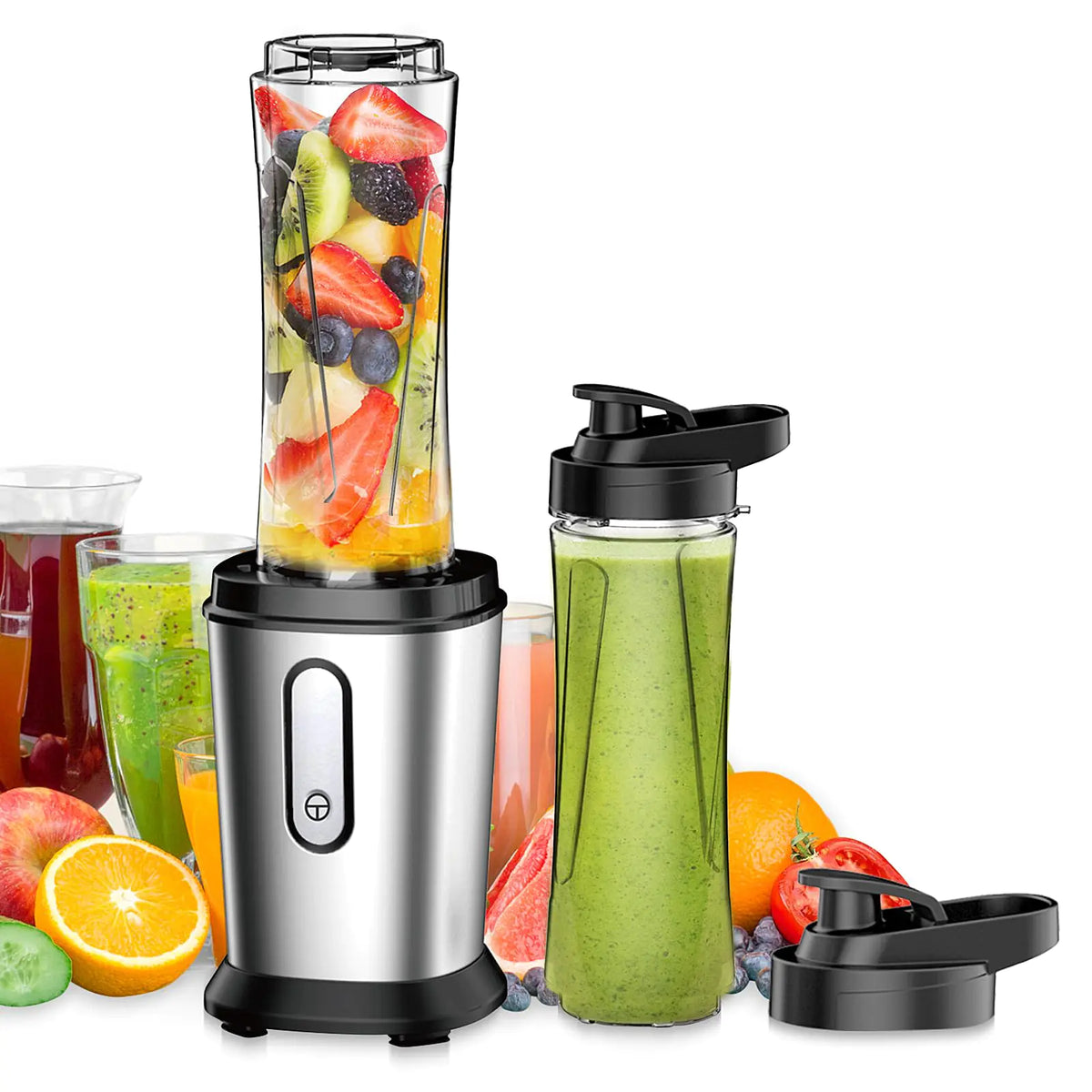 300W Mini Smoothie Blender with 2 Portable Bottles