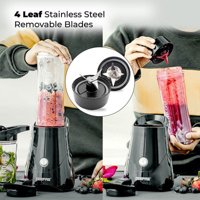 Geepas 300W Personal Smoothie Milkshake Maker Travel Blender for Protein Shakes