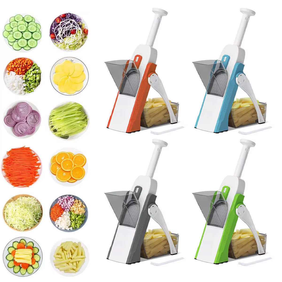 4 in 1 Multifunctional Vegetable Slicer Cutter Shredders Slicer with Basket Fruit Potato Chopper Carrot Grater